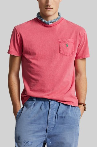 Classic fit majica s kratkimi rokavi iz bombaža in lana