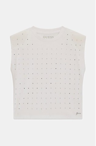 Majica brez rokavov z okrasnimi kamenčki