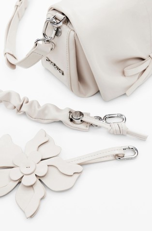 DESIGUAL Faux-leather small bag with bow White 5