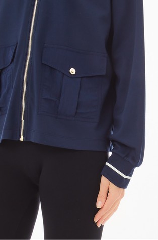 LIU JO Viscose-blend sweatshirt with contrast details Blue 3