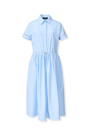 Srajčna obleka s kratkimi rokavi iz bombažnega poplina