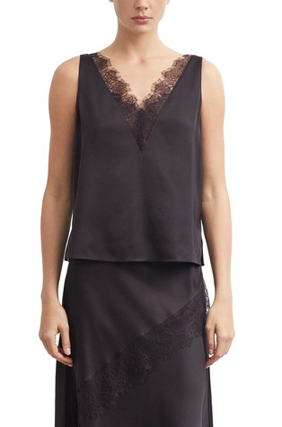 Satin Top with Lace