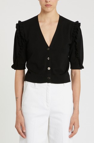 Kratka pletena jopa z volančki