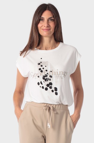 Stretch viscose t-shirt with print