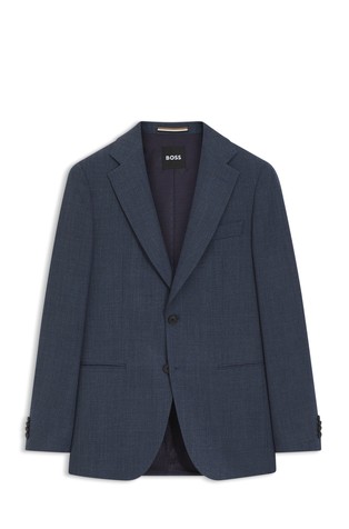 Slim-fit suit jacket in micro-pattern stretch wool