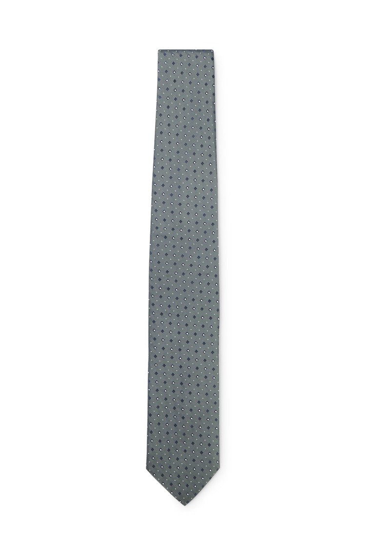 HUGO BOSS Silk-blend tie with jacquard pattern Open Green 