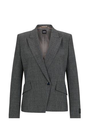 Regular-fit jacket in checked fabric