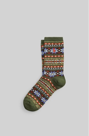 Fair Isle Cotton-blend Crew Socks