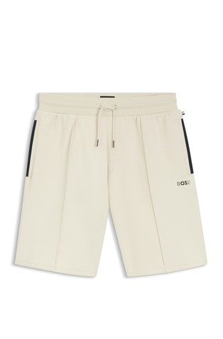 Kratke hlače iz bombažne mešanice s kovinskim logotipom