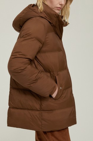 Quilted jacket with removable hood
