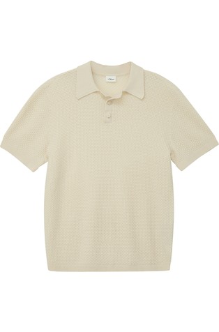 Lahka pletena polo majica iz bombažne mešanice