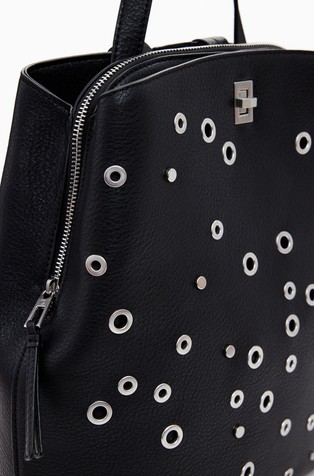 DESIGUAL Medium nahrbtnik z zakovicami Črna - Black 4