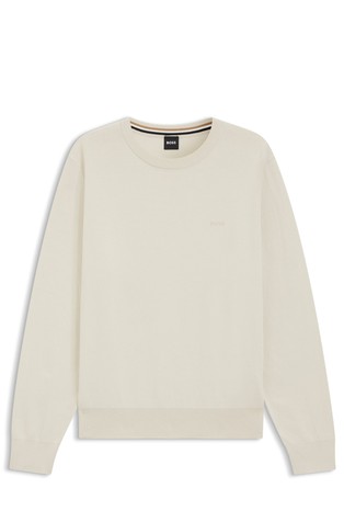 Cotton sweater with embroidered logo