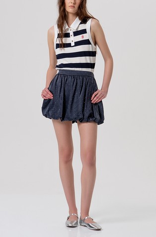 Skirt mini balloon style with polka dots pattern