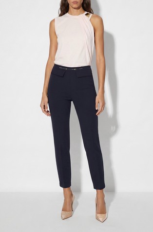 Trousers in double layer stretch crêpe