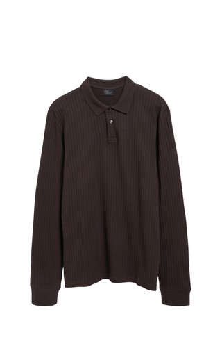 High-quality jersey polo shirt with a ribbed texture