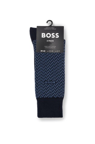 HUGO BOSS Two-pack of socks in cotton blend Dark Blue 3
