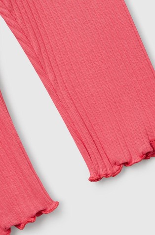 BENETTON Ribbed cotton leggings Salmon 3