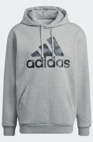 ADIDAS Essentials pulover s kapuco in logotipom Siva - Medium Grey Heather 6