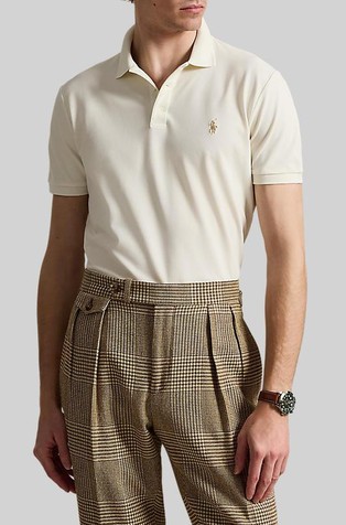 Custom slim fit raztegljiva polo majica z mrežasto strukturo