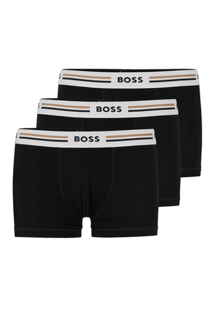 Three-pack of soft-touch stretch trunks with logo waistbands