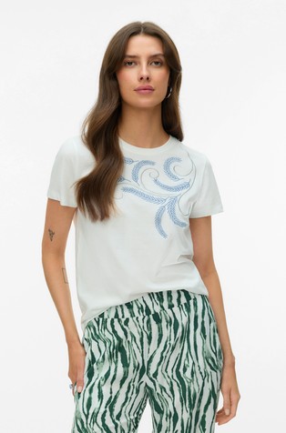 VMGLOW majica s kratkimi rokavi in cvetličnim potiskom