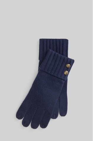 Button-trim Knit Gloves