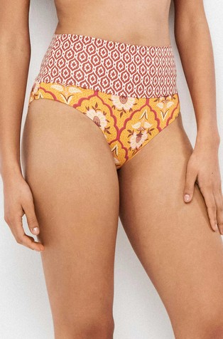 Multi-position double print bikini brief