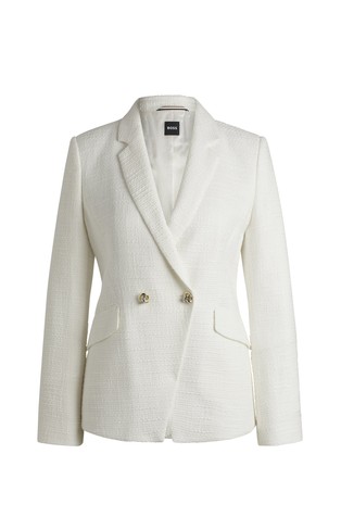 Slim-fit blazer with double-breasted closure