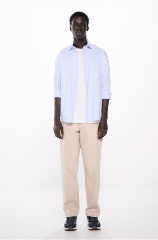 SPRINGFIELD Structured cotton shirt Blue 3
