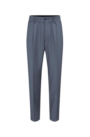 Relaxed fit hlače z gubami iz raztegljive volnene mešanice