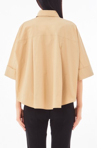 LIU JO Cotton boxy fit shirt Beige 2