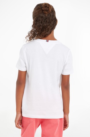 TOMMY HILFIGER Essential logo majica iz organskega bombaža Bela - White 5