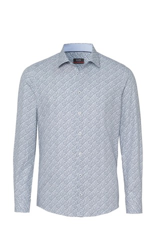 Slim fit vzorčasta bombažna srajca