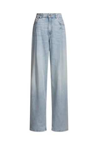 Loose fit jeans hlače s svetlo spranim videzom