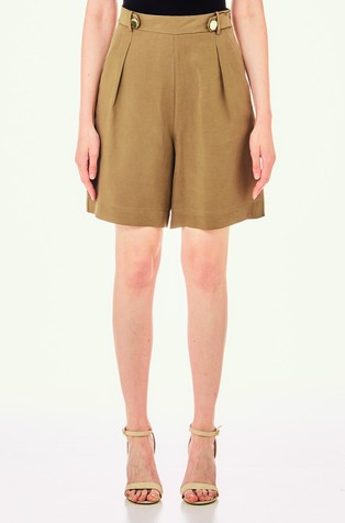 Wide fit shorts in lyocell-linen blend