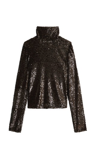 Sequin-embellished high-neck sweater