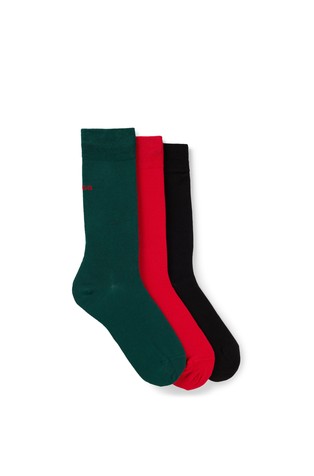 Three-pack of cotton-blend socks in a regular length