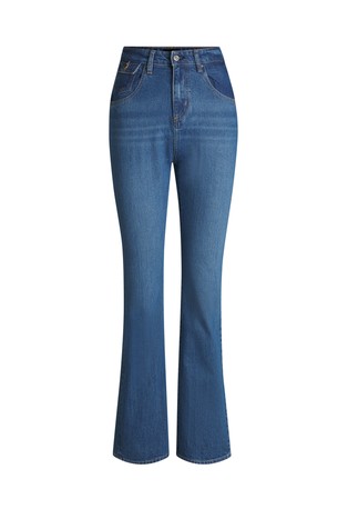 Jeans hlače z zvončastimi hlačnicami iz raztegljivega denima