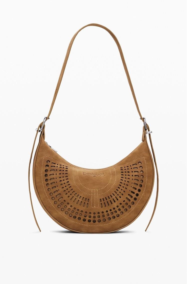 DESIGUAL Perforated shoulder bag Brown 