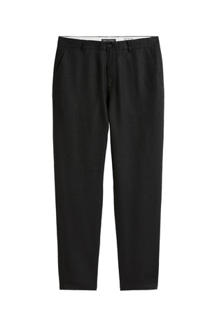 MARC O'POLO Relaxed fit lanene chino hlače Črna - Black 4