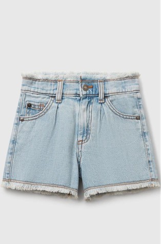 Denim kratke hlače z resastimi robovi