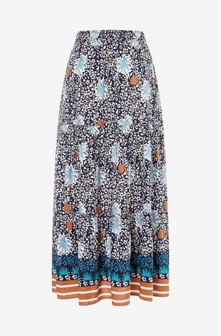 Patterned skirt in viscose