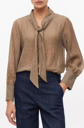 Polprosojna bluza s pentljo