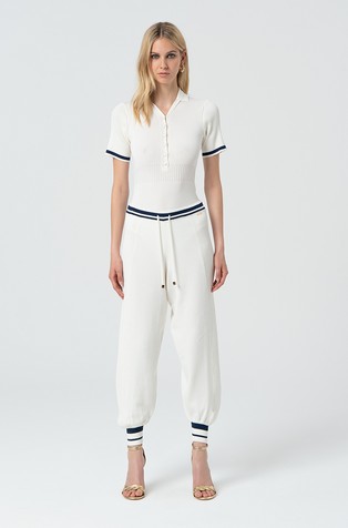 Knitted jogger pants in viscose-blend
