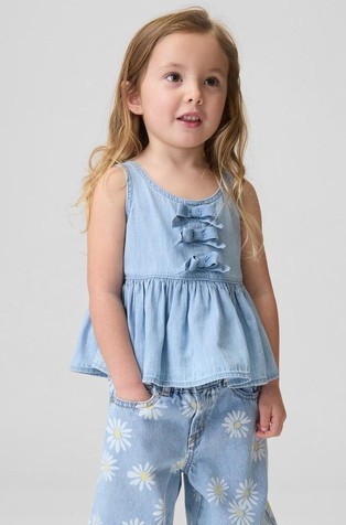 Denim top s pentljami za malčice