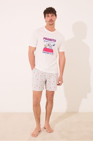 WOMEN'SECRET Snoopy bombažna pižama s kratkimi rokavi Večbarvna - Multi 3