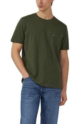 Majica iz strukturirane preje z prsnim žepom