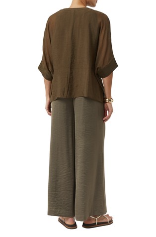 COMMA Viscose-blend blouse Brown 2