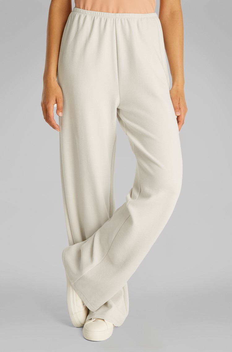 CALVIN KLEIN Soft ribbed pants in visose-blend Off White 